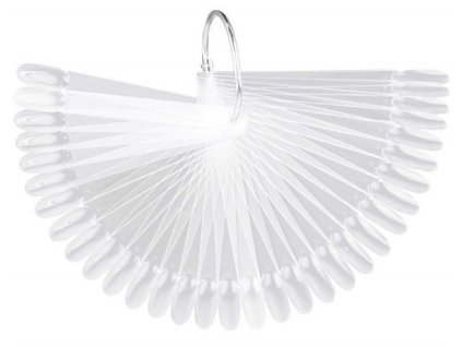 Oval Tips Display RING - plastový vzorník na kroužku s oválnými tipy, 50 pozic - ČIRÝ