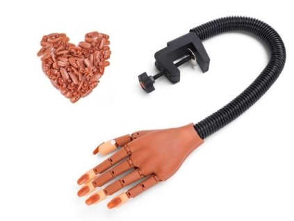 EBD PRACTICE HAND - cvičná ruka k upevnění na stůl + 100ks cvičných tipů