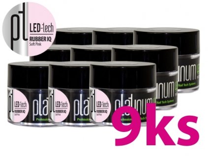 Platinum BỘ gel đắp PLATINUM LED-tech RUBBER IQ Soft Pink 9x40g (hồng nhạt)