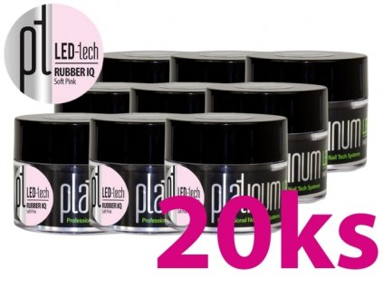 Platinum Bộ gel đắp PLATINUM LED-tech RUBBER IQ  Soft Pink 20x40g (hồng nhạt)