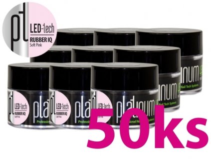 Platinum BỘ gel đắp PLATINUM LED-tech RUBBER IQ Soft Pink 50x40g (hồng nhạt)