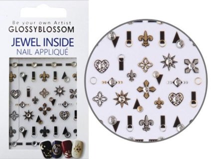 3D NAIL STICKERS - 3D Miếng dán móng tay, đính đá - JEWEL INSIDE - Chic Heart (45468)