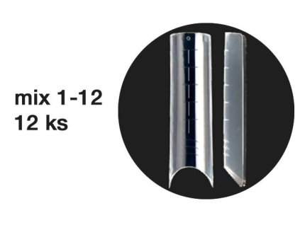Platinum Dual forms - MODERN SQUARE TIP - pinčované rovné tipy, mix 1-12, 12ks – testovací balení