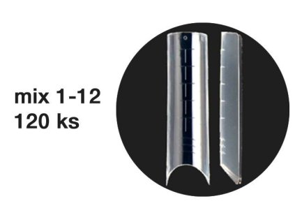 Platinum Dual forms - MODERN SQUARE TIP - pinčované rovné tipy, mix 1-12, 120ks