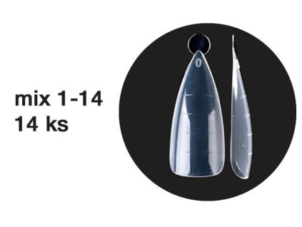 Platinum Dual forms - SALON ALMOND L - salonní mandle vel. L, mix 1-14, 14ks – testovací balení