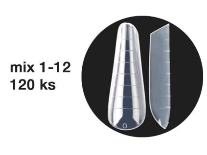Platinum Dual forms - MODERN ALMOND - pinčovaná mandle, mix 1-12, 120ks