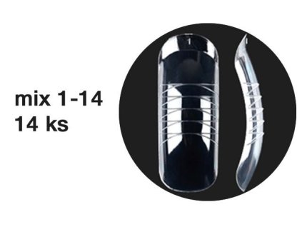 Platinum Dual forms - PEDI SQUARE - pedikúrní rovné, mix 1-14, 14ks – testovací balení