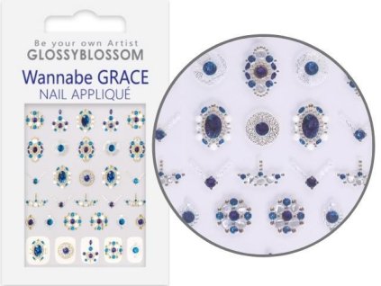 3D NAIL STICKER - 3D samolepky na nehty - WANNABE GRACE - Peacock Blue (45564)