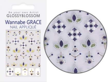 3D NAIL STICKER - 3D samolepky na nehty - WANNABE GRACE - Blue Iris (45565)