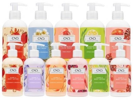 CND SADA: SCENTSATIONS™ WASHES + LOTIONS – bội đầy đủ các loại xà phòng và kem dưỡng da (6x245ml a 5x390ml)