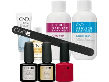CND SHELLAC™ - starter kit I - 3ks SHELLAC™; 3c dung dịch hỗ trợ, dũa, Dầu