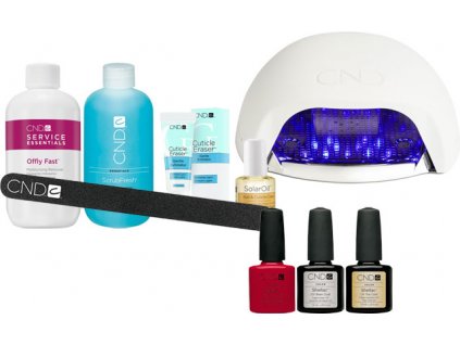 CND SHELLAC™ - starter kit I - 3ks SHELLAC™; 3c dung dịch hỗ trợ, dũa, Dầu, Đèn mới