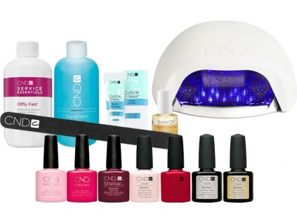 CND SHELLAC™ - starter kit III - 7ks SHELLAC™; 3c dung dịch hỗ trợ, dũa, Dầu, ĐÈN MÓI