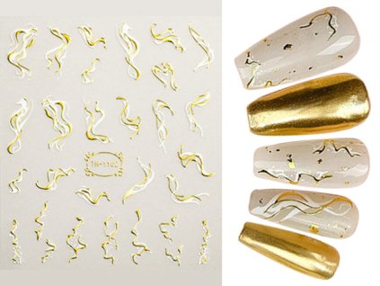 Nail Stickers - Samolepky na nehty - Gold 02