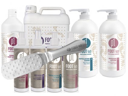 Platinum PLATINUM FOOT-tech Gói làm chân đầy đủ 4x200ml, 3x1l và 5l Express Callus Softener + Dũa