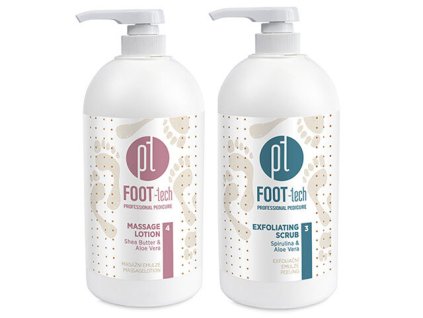 Platinum Platinum FOOT-tech 1 l - sét 2 lọ - Exfoliating Scrub và Massage Lotion