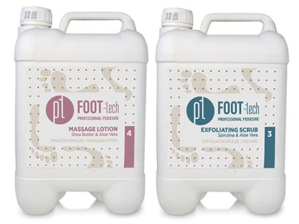 Platinum FOOT-tech 5 l - sét 2 lọ - Exfoliating Scrub và Massage Lotion