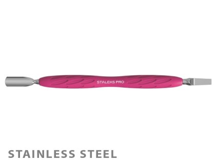 Staleks Manicure pusher with silicone handle UNIQ PQ-10/5 (narrow rounded pusher + wide blade)