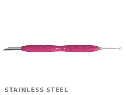 Staleks Manicure pusher with silicone handle UNIQ PQ-11/2 (slanted pusher + ring)