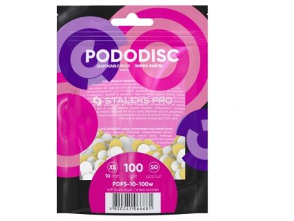 Staleks White disposable files with a soft foam layer for pedicure disc PODODISC STALEKS PRO XS 100 grit (50