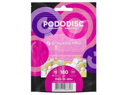 Staleks White disposable files with a soft foam layer for pedicure disc PODODISC STALEKS PRO XS 180 grit (50