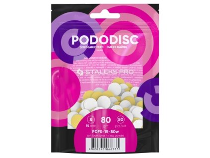 Staleks White disposable files with a soft foam layer for pedicure disc PODODISC STALEKS PRO S 80 grit (50 p