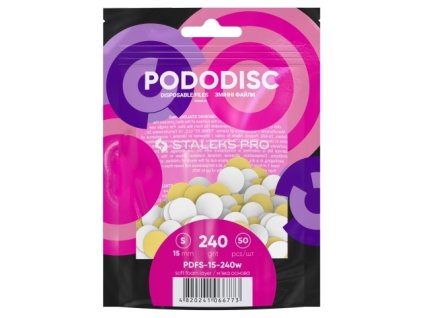Staleks White disposable files with a soft foam layer for pedicure disc PODODISC STALEKS PRO S 240 grit (50
