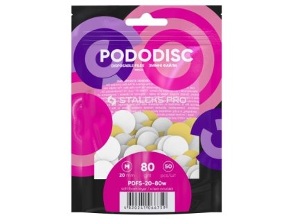 Staleks White disposable files with a soft foam layer for pedicure disc PODODISC STALEKS PRO M 80 grit (50 p