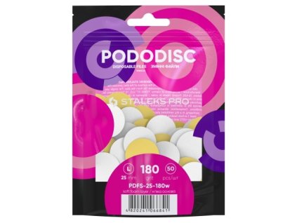 Staleks White disposable files with a soft foam layer for pedicure disc PODODISC STALEKS PRO L 180 grit (50