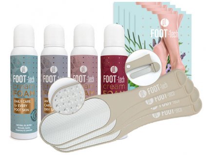 Platinum FOOT-tech SUPER Profi Pack 4× Cream Foam Mix, 4× Magnum File