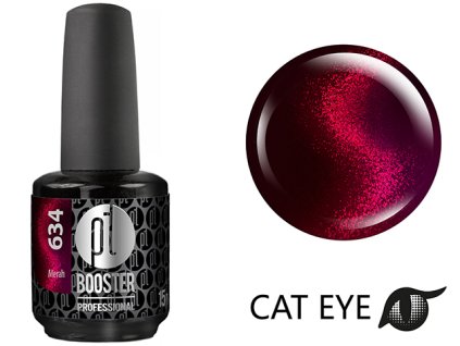 Platinum LED-tech BOOSTER COLOR - Red Cat Eye - Merah (634), 15ml - Gel-lak BEZ PILOVÁNÍ