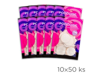 Staleks Set 10 x 50 ks - Giấy nhám thay thế màu trắng pro PODODISC STALEKS PRO L - 240