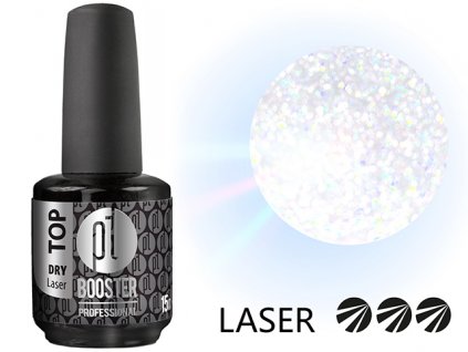 Platinum LED-tech BOOSTER COLOR Top DRY Laser, 15ml - efektový bezvýpotkový top s holografickým třpytem
