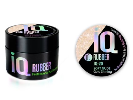 Platinum NEW Rubber IQ 15g - Soft Nude GOLD (20), pružný stavební gel - třpytivý,světle tělový,zlatý