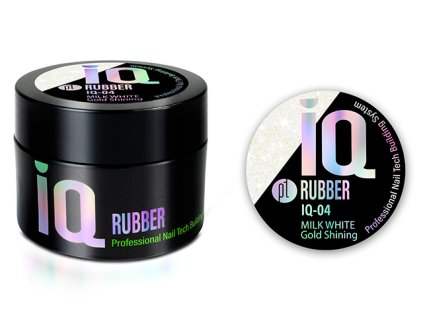 Platinum NEW Rubber IQ 40g - Milk White GOLD (04), pružný stavební gel - třpytivý,mléčný bílý,zlatý