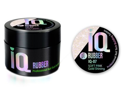 Platinum NEW Rubber IQ 40g - Soft Pink GOLD (07), pružný stavební gel - třpytivý,světle růžový,zlatý