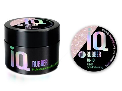 Platinum NEW Rubber IQ 40g - Pink GOLD (10), pružný stavební gel - třpytivý,růžový,zlatý
