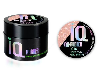 Platinum NEW Rubber IQ 40g - Soft Coral GOLD (16), pružný stavební gel - třpytivý,světle korálový,zlatý