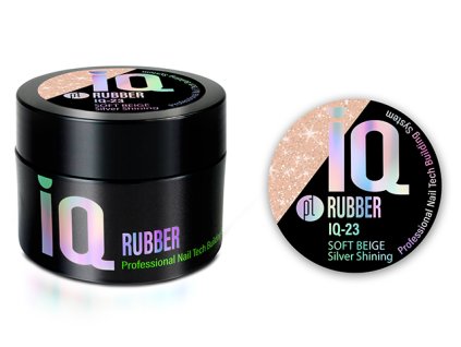 Platinum NEW Rubber IQ 40g - Soft Beige SILVER (23), pružný stavební gel - třpytivý,světle béžový,stříbrný