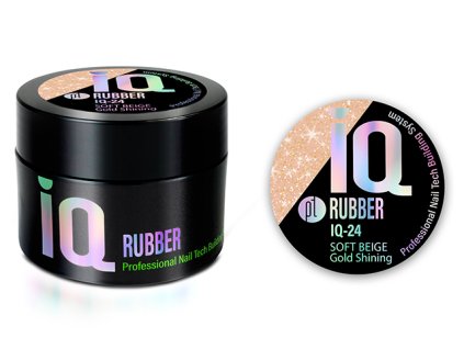 Platinum NEW Rubber IQ 40g - Soft Beige GOLD (24), pružný stavební gel - třpytivý,světle béžový,zlatý