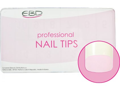 EBD Nail tips mix.1-10 BOX 500cái COSMO SQUARE (CT-05N500) - móng tip thẳng, phần dán lớn - NATURAL