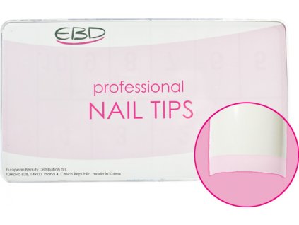 EBD Nail tips mix.1-10 BOX 500cái ROYAL FRENCH (CT - 11W500)- móng tip cong, phần dán ngắn - MÀU TRẮNG LÀM MÓNG KIỂU PHÁP