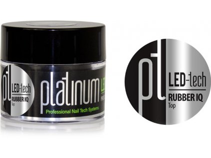 Platinum PLATINUM LED-tech RUBBER IQ Top, 40g - Gel phủ, màu trong rất đàn hồi (2x30 giây LED/2x120 giây UV)