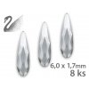 Swarovski Swarovski Overlays - Raindrop - Crystal (đá mài, kích thước 6.0 x 1.7mm) gói 8c