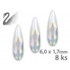 Swarovski Swarovski Overlays - Raindrop - Crystal AB (đá mài, kích thước 6.0 x 1.7mm) gói 8c