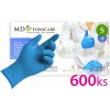 Sada 600ks - Găng tay không bột nitrile MD FONSCARE -màu xanh, số. S