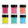 Lecenté Iridescent Nail Glitters - sada 6 odstínů duhových glitrů