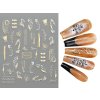 Nail Stickers - Samolepky na nehty - Gold and White 01