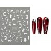 Nail Stickers - Samolepky na nehty - Silver Abstract 04