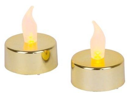 Sviečky MagicHome, 1 LED, bal. 2 ks, zlaté, čajová